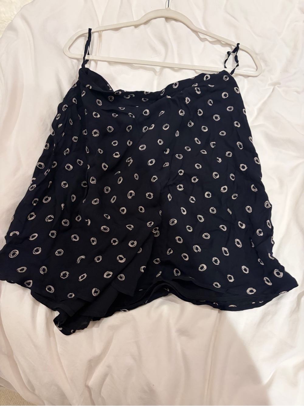 Ann Taylor Navy Printed Skort with White Dot Motif